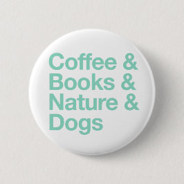 Taste "Kaffee & Bücher & Natur & Hunde" (Aquamarin Button
