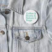 Taste "Kaffee & Bücher & Natur & Hunde" (Aquamarin Button (Beispiel)