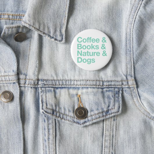 Taste "Kaffee & Bücher & Natur & Hunde" (Aquamarin Button (Beispiel)