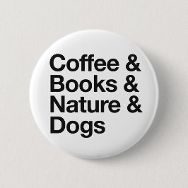 Taste "Kaffee & Bücher & Natur & Hunde" (schwarz) Button