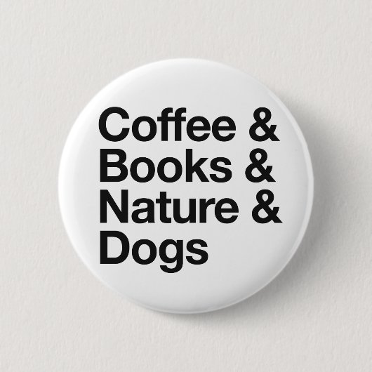 Taste "Kaffee & Bücher & Natur & Hunde" (schwarz) Button (Vorderseite)