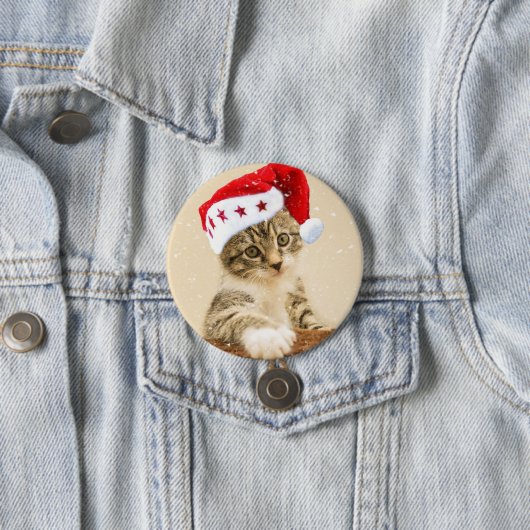 Taste "Kitty in Weihnachtsmannmütze" Button (Beispiel)