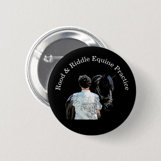Taste "Mann mit dunklem Pferd" Button (Vorne & Hinten)