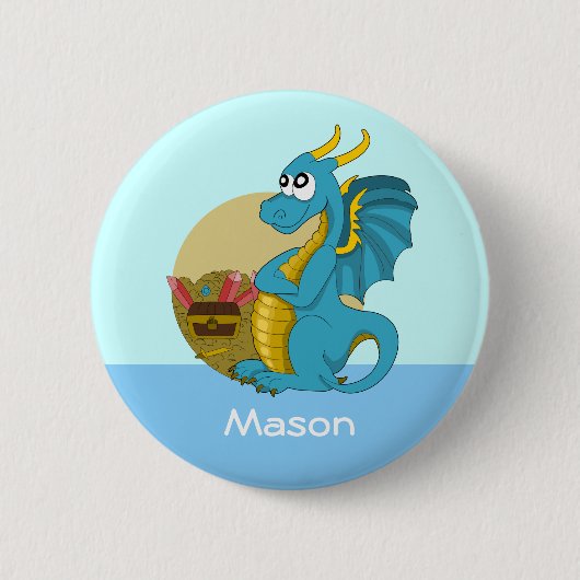 Taste mit Drachen-Cartoon Button (Vorderseite)