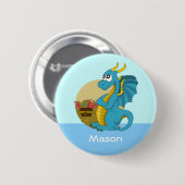Taste mit Drachen-Cartoon Button (Vorne & Hinten)