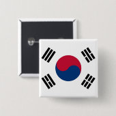 Taste mit Flagge in Südkorea Button (Vorne & Hinten)