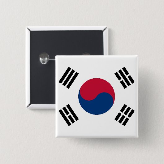 Taste mit Flagge in Südkorea Button (Vorne & Hinten)