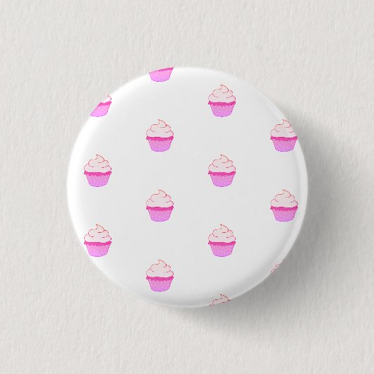 Taste mit süßem rosa Cupcake Button (Vorderseite)