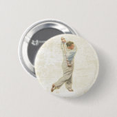 Taste mit Vintage-Golfspieler Button (Vorne & Hinten)
