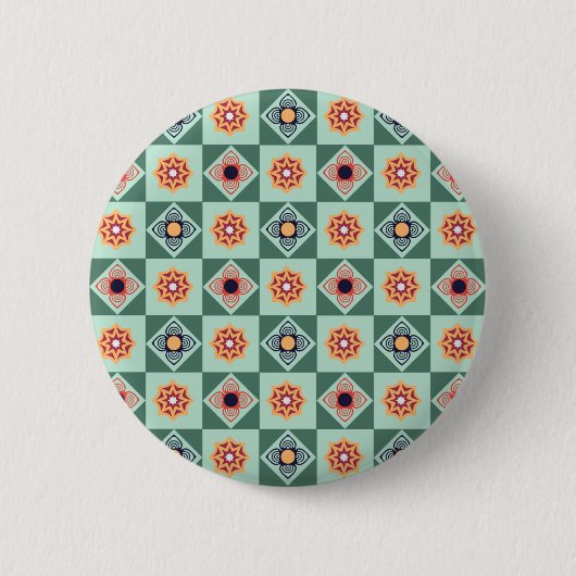 Taste mit Vintage-Retro-Muster Button (Vorderseite)