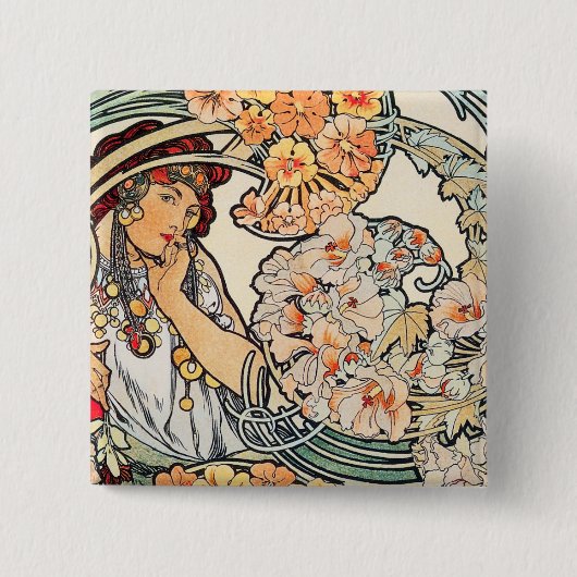Taste: Mucha - Die Blumensprache Button (Vorderseite)