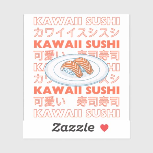 Taste of Japan Text & Sushi Aufkleber (Blatt)