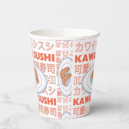 Taste of Japan Text & Sushi Pappbecher (Links)