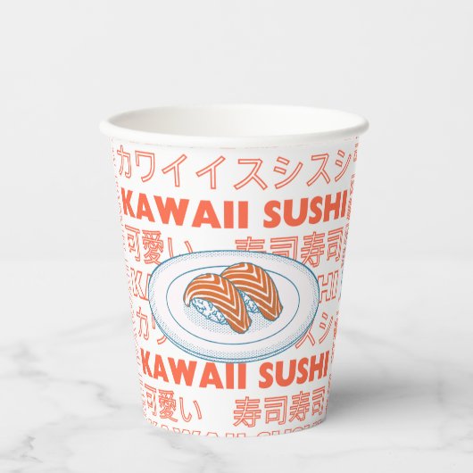 Taste of Japan Text & Sushi Pappbecher (Vorderseite)