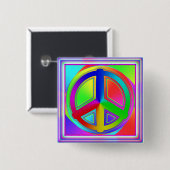 Taste "Peace sign" (Regenbogenviertel) Button (Vorne & Hinten)