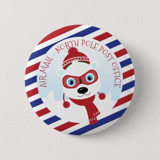 Taste "Polar Bear North Pole Post Office" Button (Vorderseite)