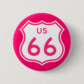 Taste "Route 66" (Hot Pink) Button (Vorderseite)