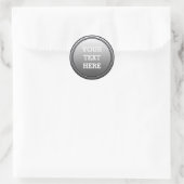 TASTE RUNDE grau & schwarz + Ihr Text Runder Aufkleber (Tasche)