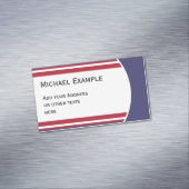 TASTE RUNDE Streifen blau rot weiß + Ihr Text Magnetische Visitenkarte (Beispiel)