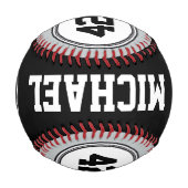 TASTE RUNDE Streifen Schwarz-weiß + Text Baseball (Rückseite)