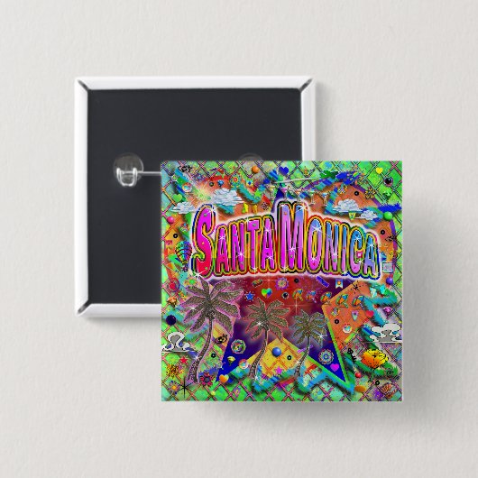 Taste "Santa Monica" Button (Vorne & Hinten)