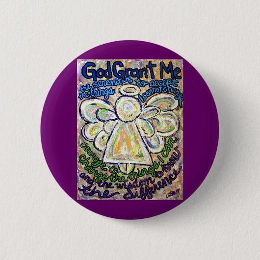 Taste "Serenity Prayer Angel Art Painting" Button (Vorderseite)