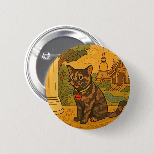 Taste "Siam Cat Round" Button (Vorne & Hinten)