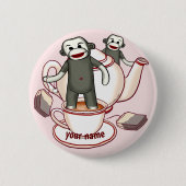 Taste Sock Monkey Teapot Button (Vorderseite)