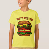 Taste Tester Hamburger Kids Yellow T - Shirt (Vorderseite)