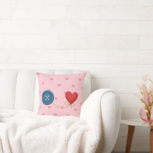 Taste & Thread der Liebe - Niedliches Herzdesign Kissen