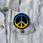 Taste "Ukraine Peace Sign Classic Round Sticker" Button (Beispiel)