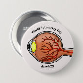 Taste zum Weltoptometentag mit Augenblende Button (Vorne & Hinten)