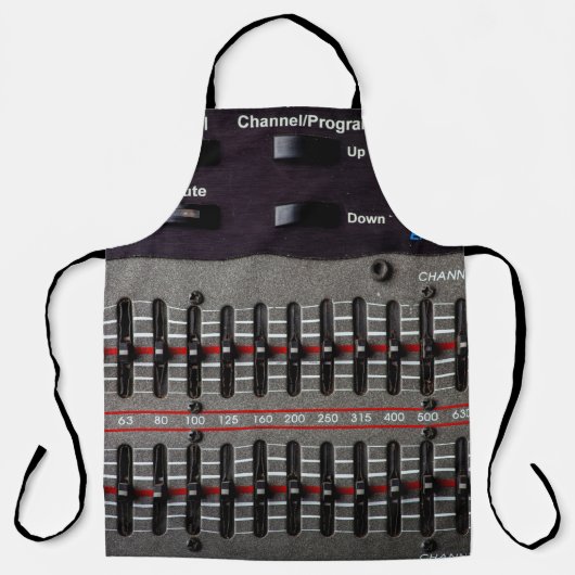 Tasten auf einem Tonmischer im Aufnahmestudio. Schürze (Vorderseite)