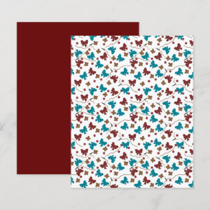 Tasten Bows Aquamarin Red Brown Scrapbook Paper