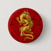 Tasten des chinesischen Lucky-Gold-Drachen Button (Vorderseite)