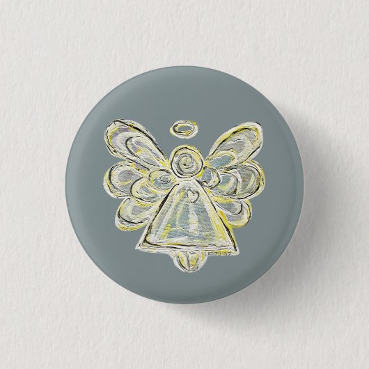 Tasten des silbernen White Light Guardian Angel Ar Button (Vorderseite)