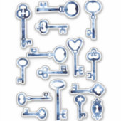 Tasten für blaues Aquarellbild Aufkleber (Vorderseite)