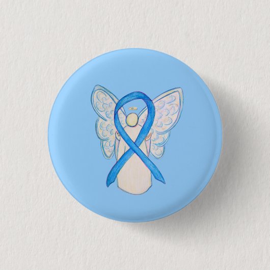 Tasten für das Light Blue Awareness Ribbon Angel A Button (Vorderseite)