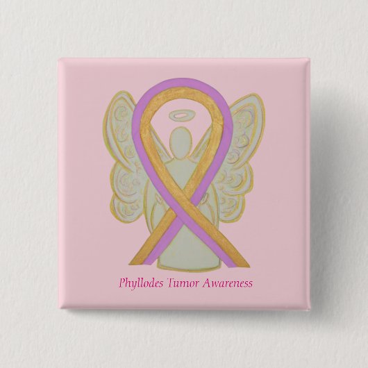 Tasten für das Phyllodes Tumor Angel Awareness Rib Button (Vorderseite)
