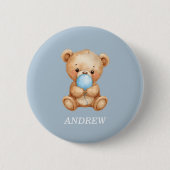 Tasten für den blauen Individuelle Name Teddy Bear Button (Vorderseite)