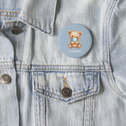 Tasten für den blauen Individuelle Name Teddy Bear Button (Beispiel)