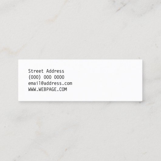 Tasten Mini Visitenkarte (Rückseite)