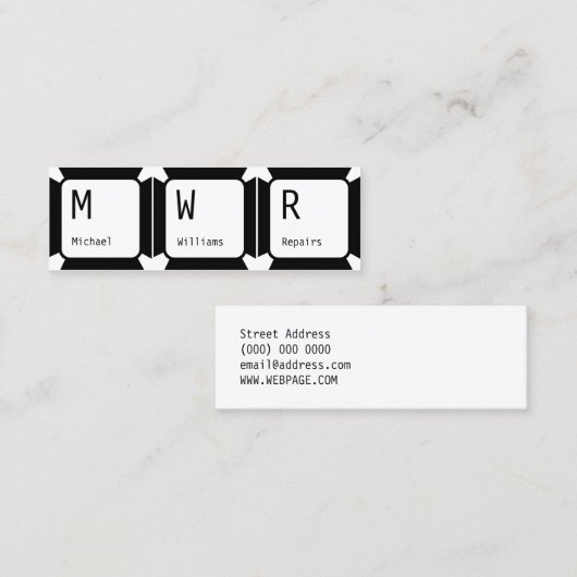 Tasten Mini Visitenkarte (Vorne/Hinten)