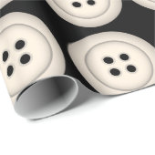 Tasten Minimalistisch Modernes Dot Muster Schwarze Geschenkpapier (Rolleneckpunkt)