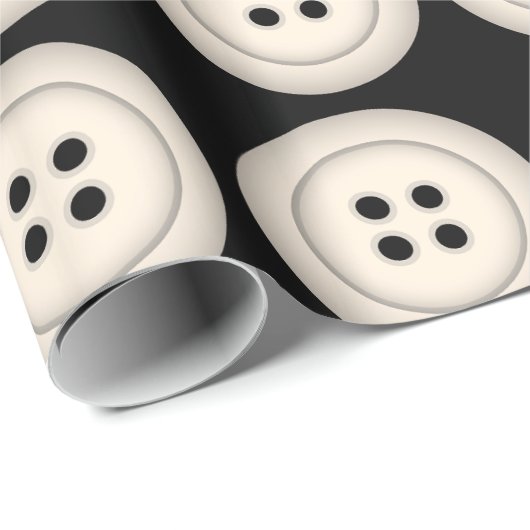 Tasten Minimalistisch Modernes Dot Muster Schwarze Geschenkpapier (Rolleneckpunkt)