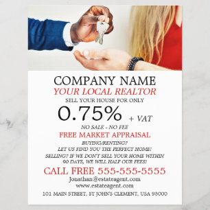 Tasten, Realtor, Anwesen Agent Werbe-Flyer Flyer