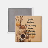 Tasten und frisch gebrühter Kaffee Magnet (Vorderseite/Rückseite)
