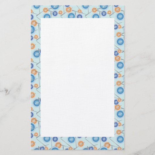 Tasten und Nähnadeln Briefpapier (Vorderseite)