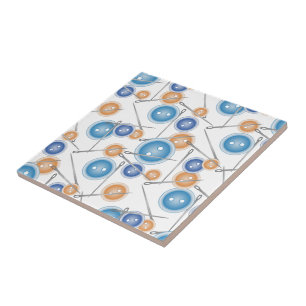 Tasten und Nähnadeln Fliese