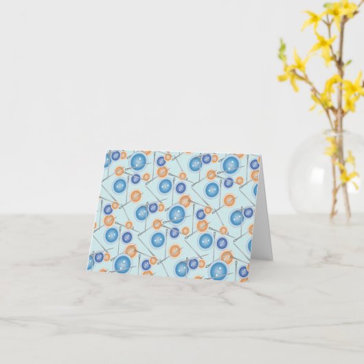 Tasten und Nähnadeln Karte (Gelbe Blume)